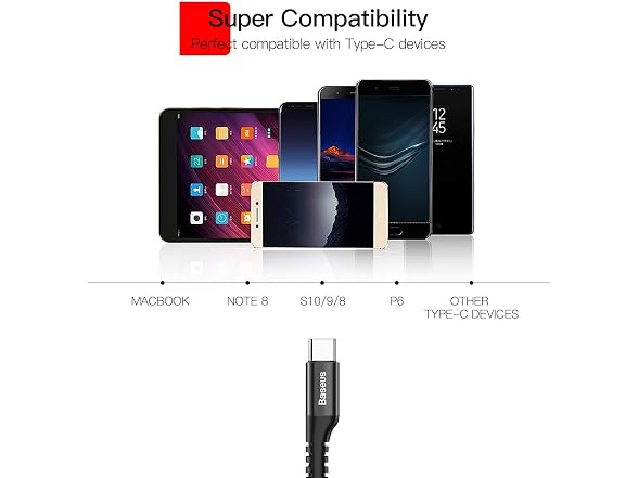 Baseus USB Type C Cable for Car, Galaxy