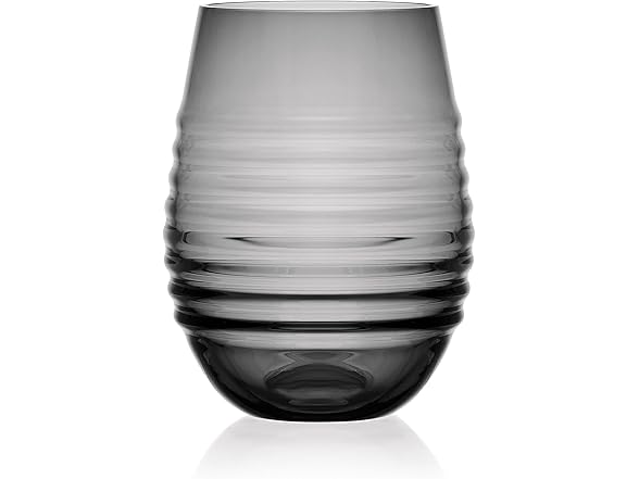 Mikasa Ciara Smoke Set of 4 Stemless Wine Drinking Glasses