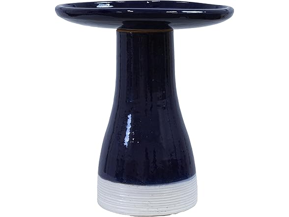 Sunnydaze 21" H Ceramic Bird Bath Midnight Blue