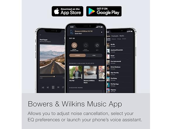 Bowers & Wilkins Px7 S2 Over-Ear Headphones - Advanced Noise Cancellation, Technical Fabrics, 30-Hour Battery Life, 15-Min Quick Charging, Black (Renewed) (Open Box)