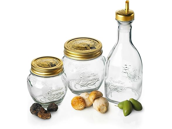 Quattro Stagioni Small Glass Canning Jar with Lid 12 pk
