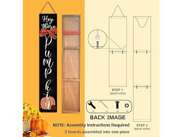 ARTUFAN  Fall Wooden Porch Sign