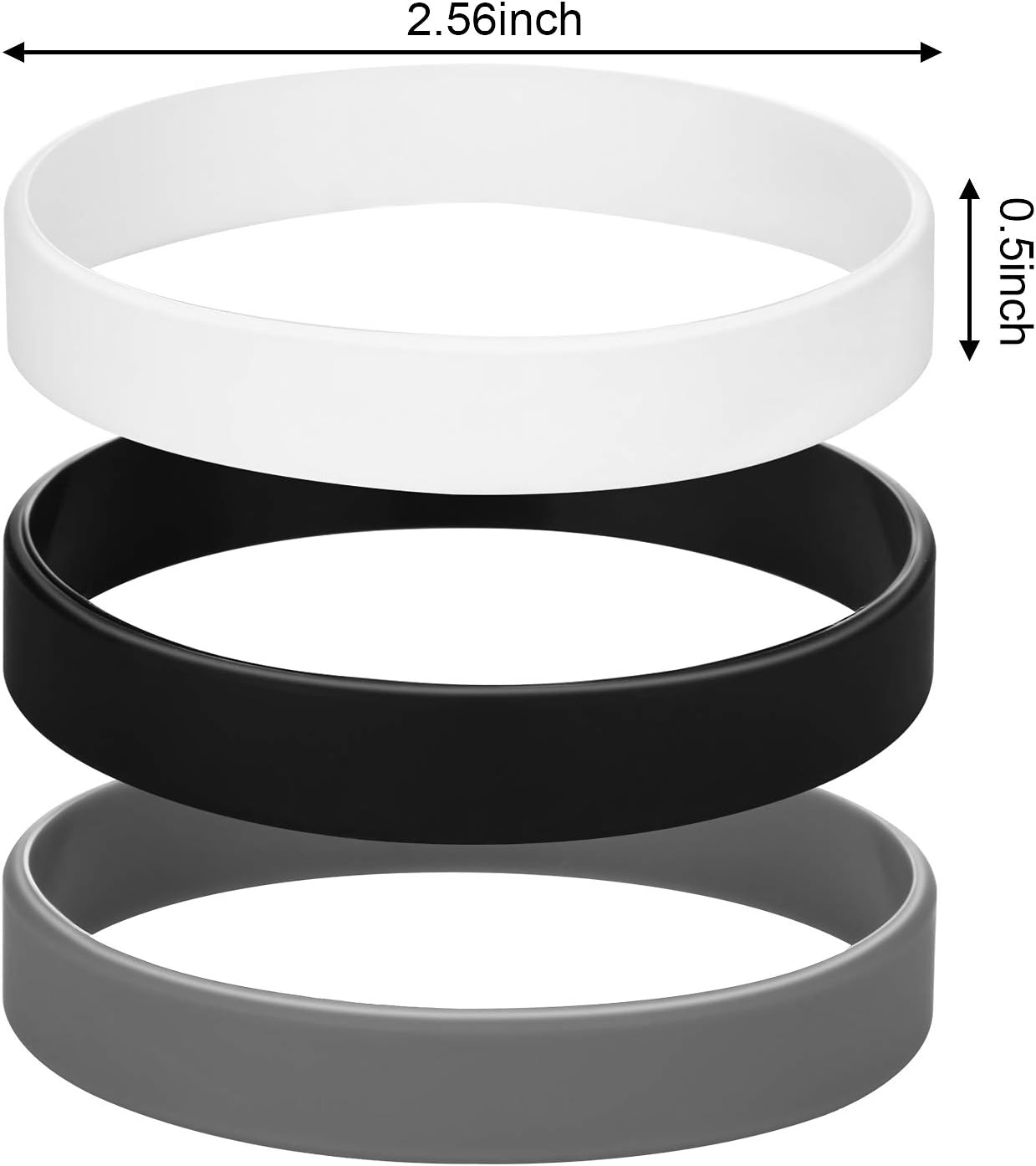 36 Pack Solid Color Silicone Wristbands - Gallery 5