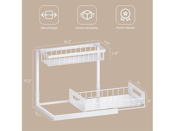Under Sink Organizer and Storage 2 Pack, Slide Out