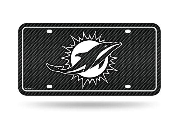 Miami Dolphins Carbon Fiber Auto Tag