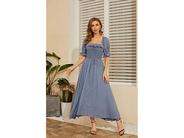 R.YIposha Women (S) Elastic Square Neck Dresses