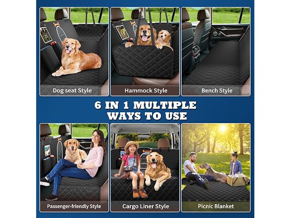 Waterproof Dog Car Seat Cover w/ Mesh