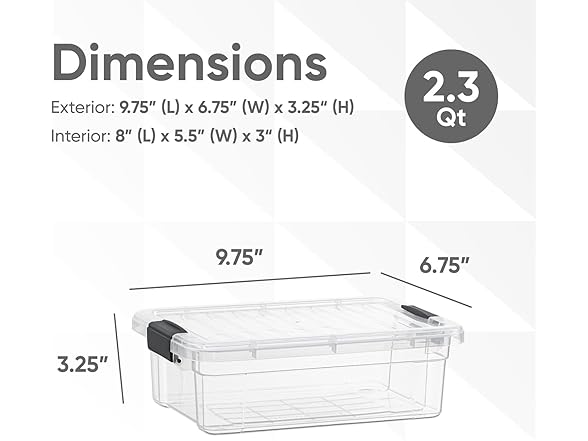 Superio Clear Storage Box 2.3 Quart 36 Pack