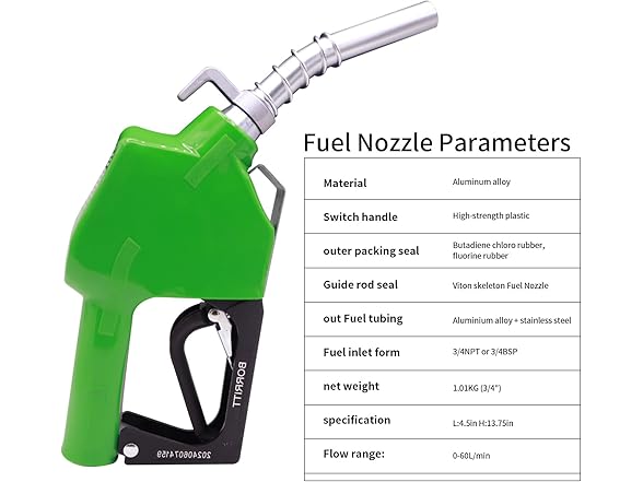 BORRITT 3/4" Auto Shut-Off Fuel Nozzle