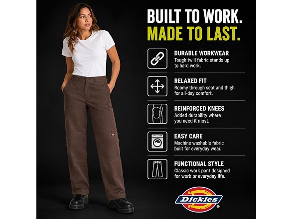 Dickies Women (32 Long) Loose Double Knee Pant