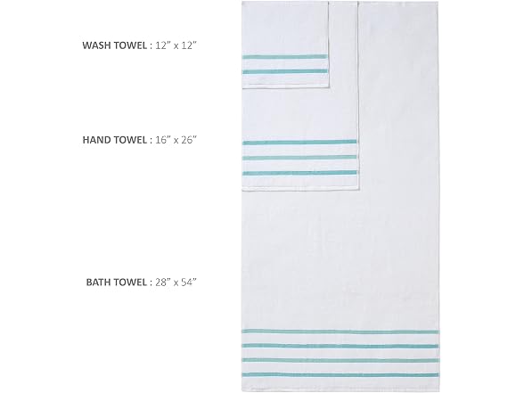 Comfort Spaces Zero Twist Bath Towel Set Cotton 8Pc
