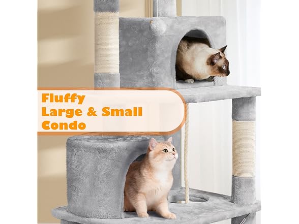Yaheetech 62.5inches Cat Tree Cat Tower, Lt Gray