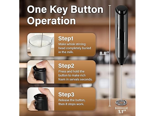 YSSOA Electric Milk Frother Black