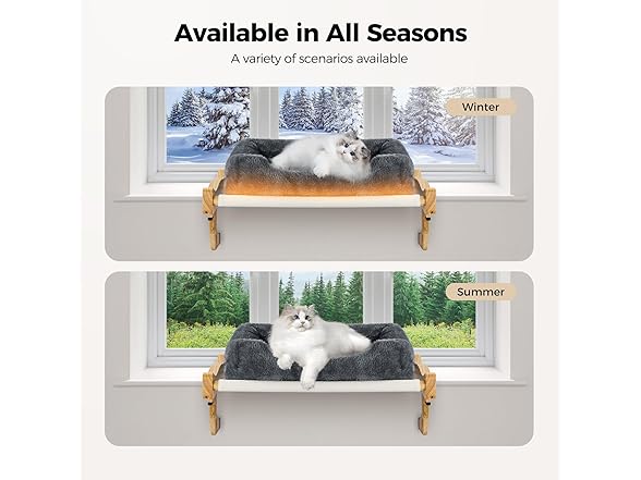 Heated Wood Cat Window Perch w/ Timer