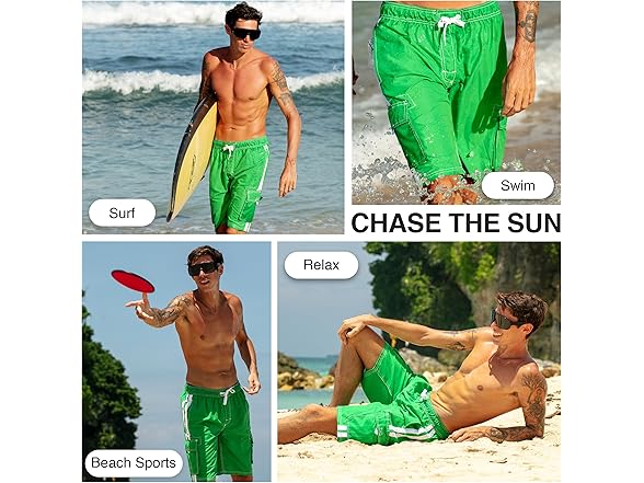 Kanu Men's Green Swim Trunk (S)