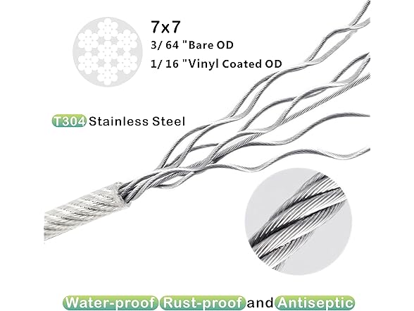 Stainless Steel Clear Vinyl Wire Rope