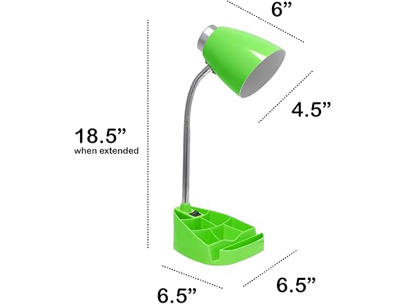 Creekwood Home 18.5" Flexible Gooseneck Organizer Desk Lamp