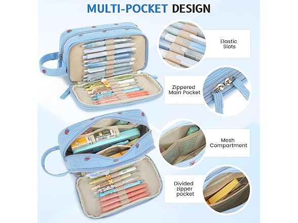 Large Pencil Case Pouch, High Capacity