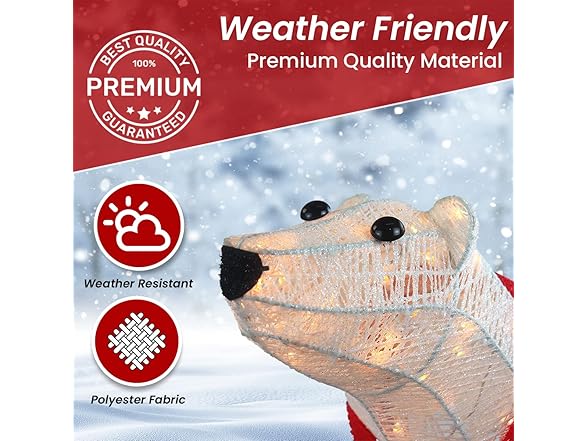 Top Treasures 3PC Lighted Polar Bear Family White