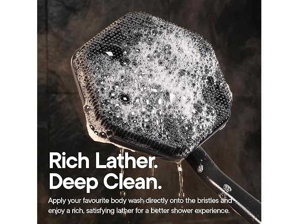 TOOLETRIES Silicone Back Scrubber for Shower, Body Brush - Charcoal