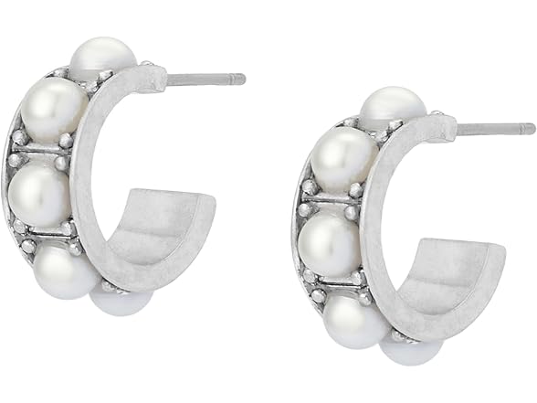 AllSaints Women's Nellie Pearl Huggie Earrings