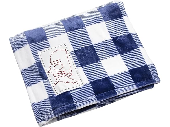 Rae Dunn Checkered Plush Fleece Throw