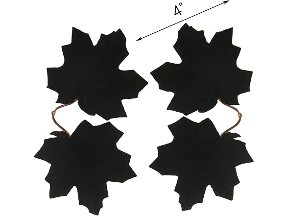 Hananona 2 Pcs Artificial Black Flowers Maple Garlands