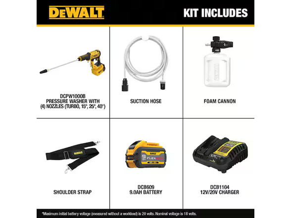 Dewalt DCPW1000X1 60V MAX 1000 PSI Power Cleaner