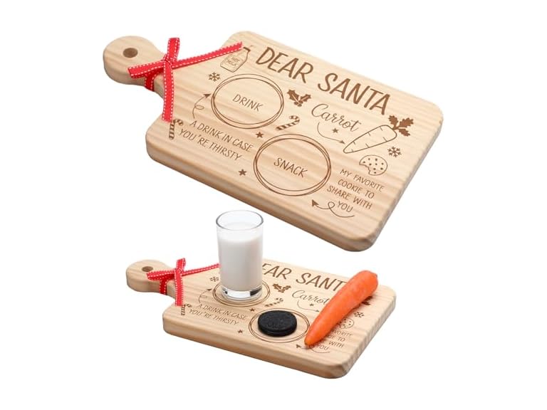 Santa Cookie Plate Wooden Tray - Gallery 9