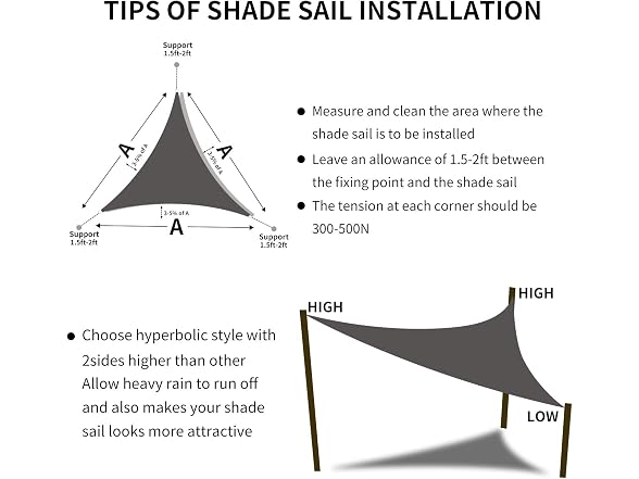 Tuosite Terylene Waterproof Sun Shade Sail UV Blocker