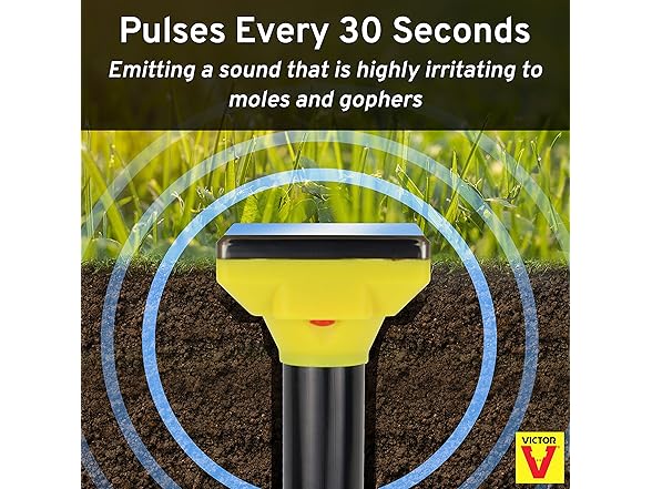 Victor M9014 Solar Powered Sonic Spike- Mole Deterrent