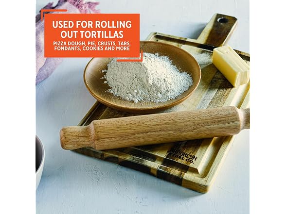 IMUSA 12.5 Inch Wood Rolling Pin for Baking