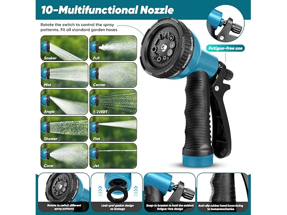 BAZOLOTA Garden Hose 100FT Non-Expanding