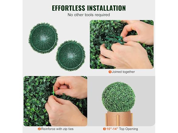 VEVOR 2 Pcs 16” Artificial Plant Topiary Ball