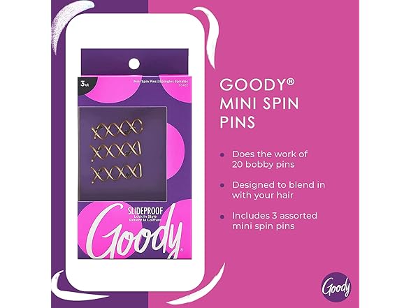 Goody SlideProof Mini Spin Pins