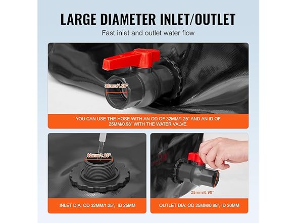 VEVOR 540L/142.7 Gallon Water Storage Bladder