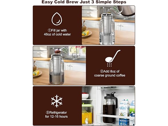 VA1KENE 64oz Cold Brew Coffee Maker