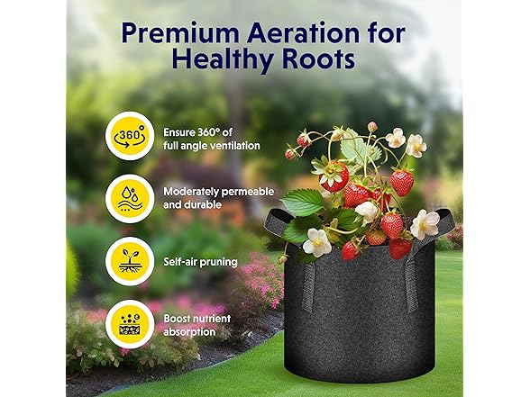 iPower 5Gal Grow Bags 5pk
