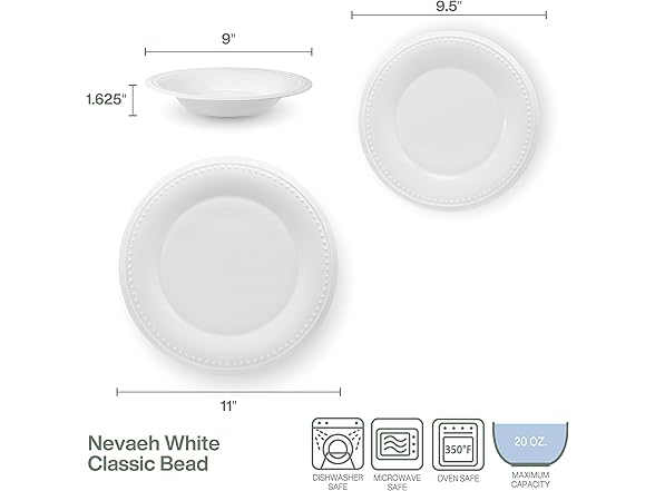 Fitz and Floyd Nevaeh Classic Beaded 24 Piece Set 