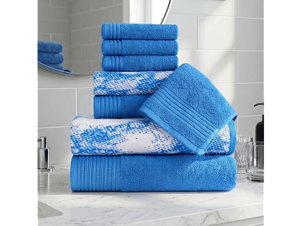 Superior Cotton Marble Jacquard Rope Border Towel Set