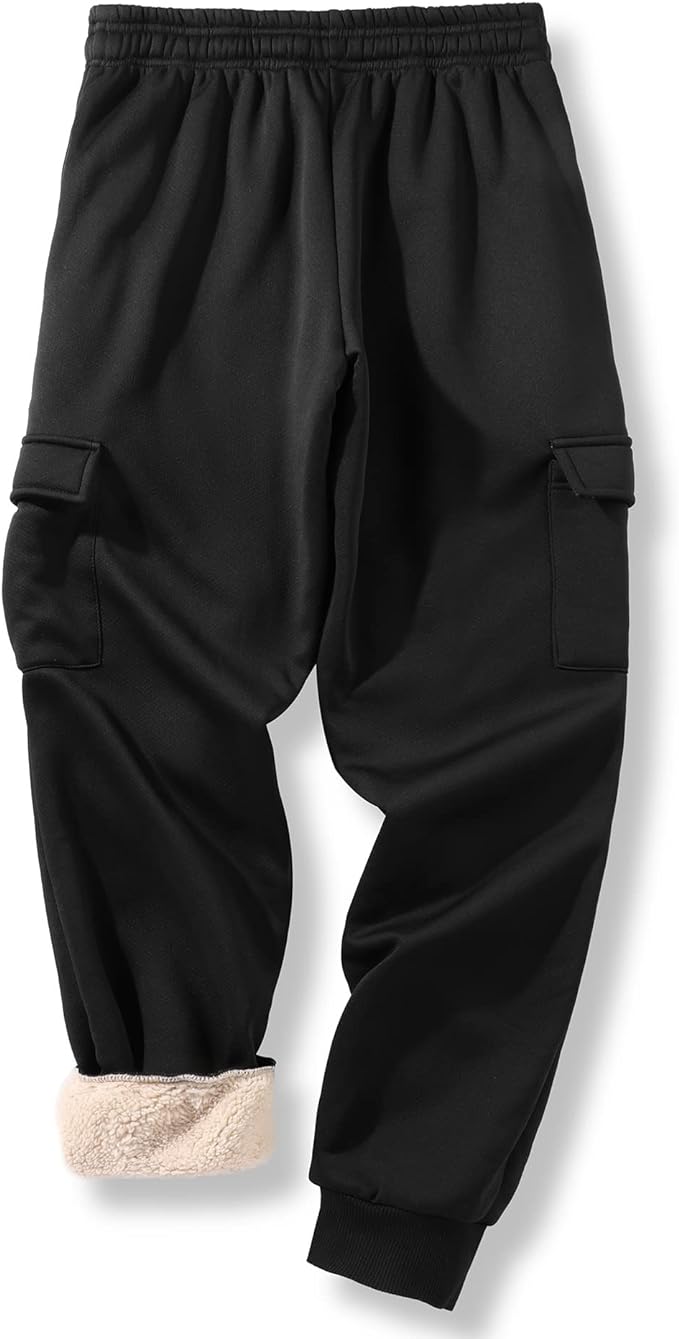 Men’s Sherpa Lined Cargo Sweatpants - Gallery 3