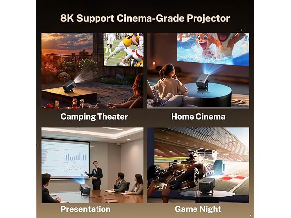 LYNCAST 1080P Smart Projector W/ Android 14 OS