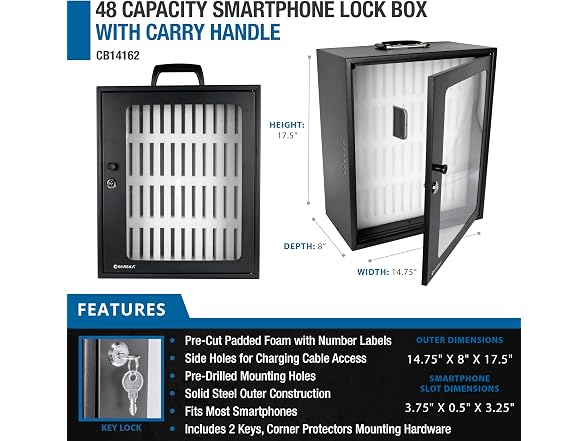 Cell Phone Storage Cabinet, 48 Slots