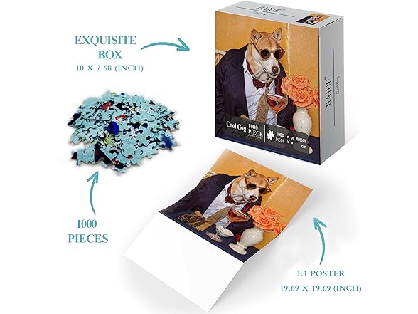 Funny Puzzle of Dog Wearing Sunglasses