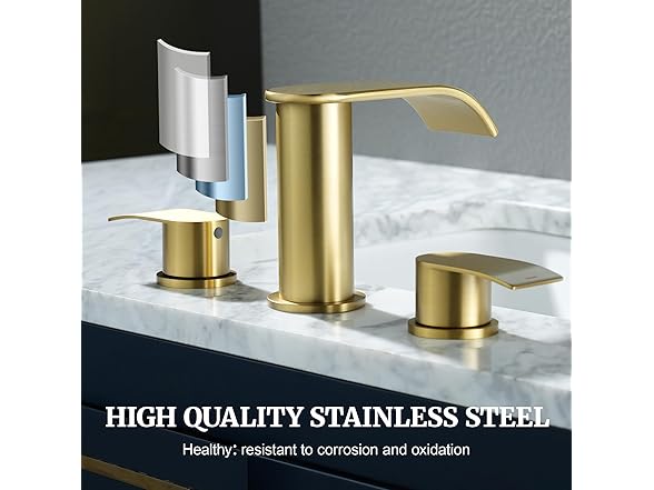 8" Gold Waterfall Sink Faucet