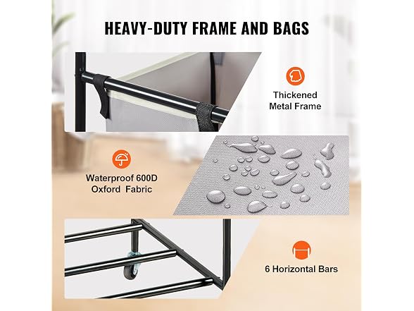 3-Section Laundry Basket, Heavy Duty Laundry
