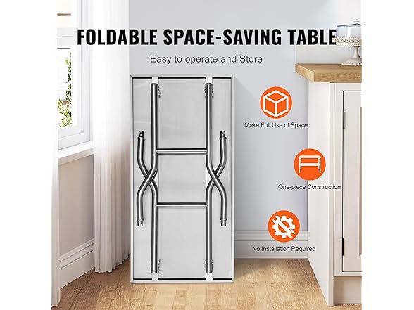 VEVOR Folding Commercial Prep Table