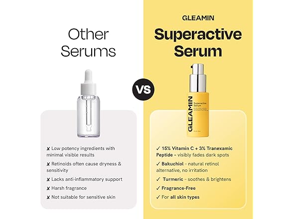 Gleamin VC-FA-SERUM-1 1 fl oz Superactive Vitamin C