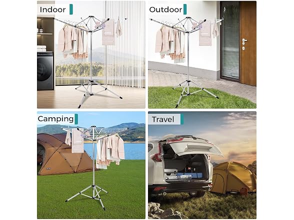 CROS Indoor Outdoor 4-Arm Umbrella Clothes Drying Rack