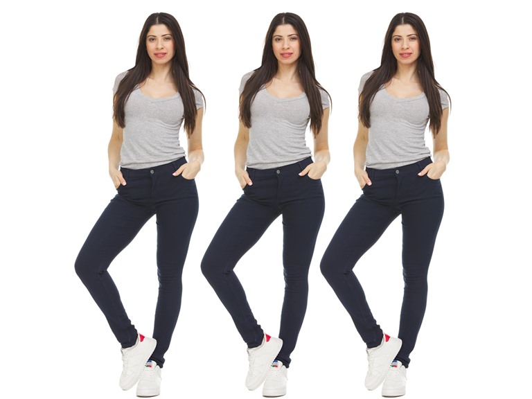 3-Pack Women's Stretch Skinny 5-Pocket Basic Chino Pants